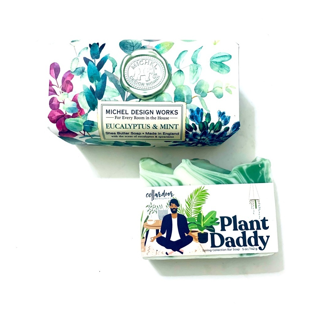 MICHEL DESIGN WORKS Eucalyptus & Spearmint
and CELLARDOOR Plant Daddy Soap